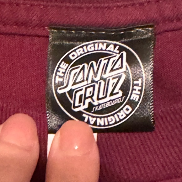 Santa Cruz T Shirt Men's XL Skateboards Burgundy Dot Logo Cotton Crew Tee - Picture 3 of 7